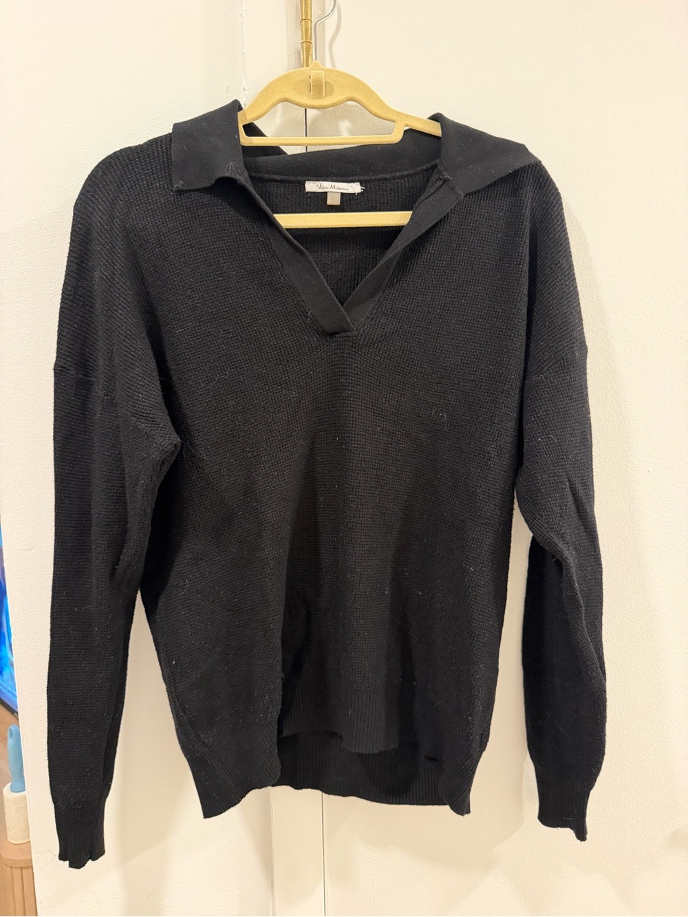 Vin Milano Black womens Knitted Polo Sweater
